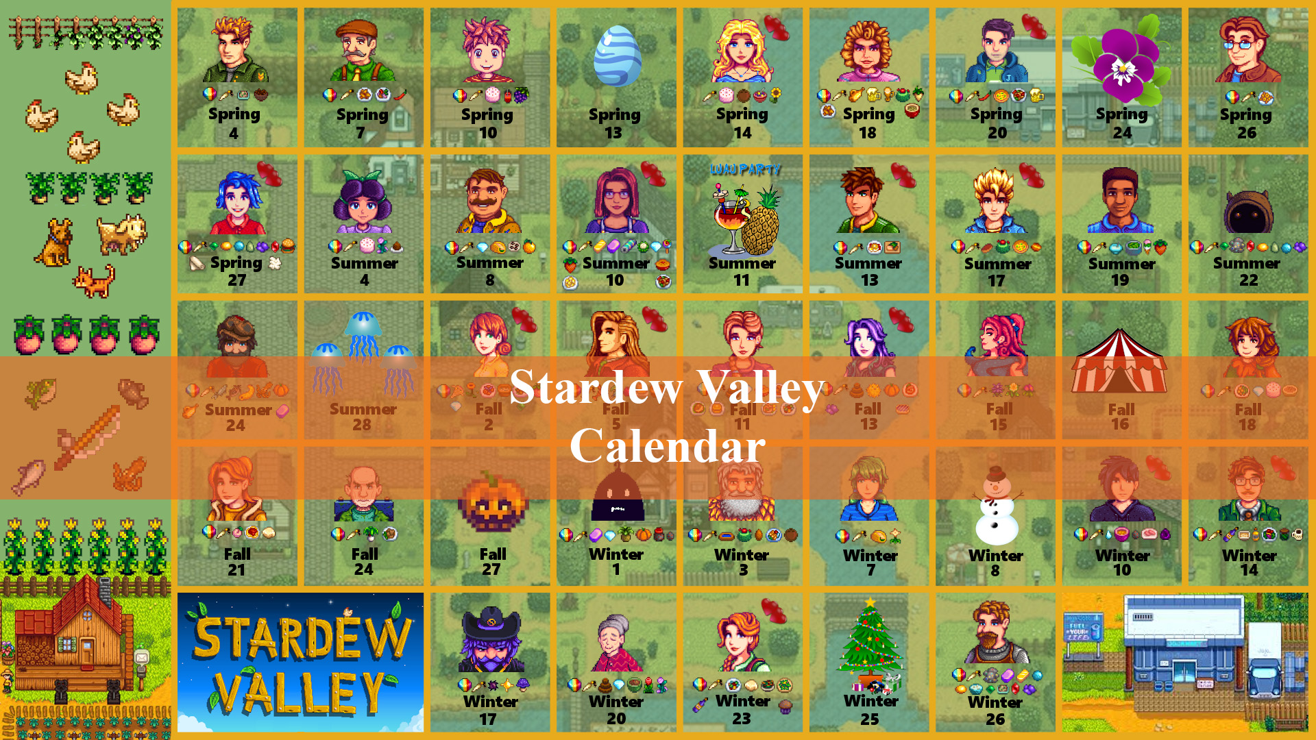 Stardew Valley Calender Printable Calendar 2023